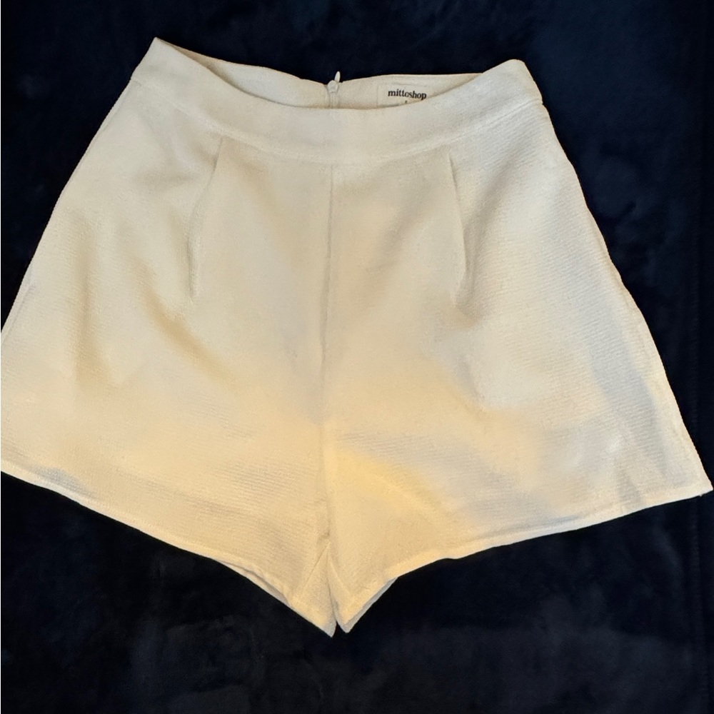 small white mittoshop dress shorts